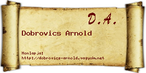 Dobrovics Arnold névjegykártya