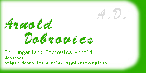 arnold dobrovics business card